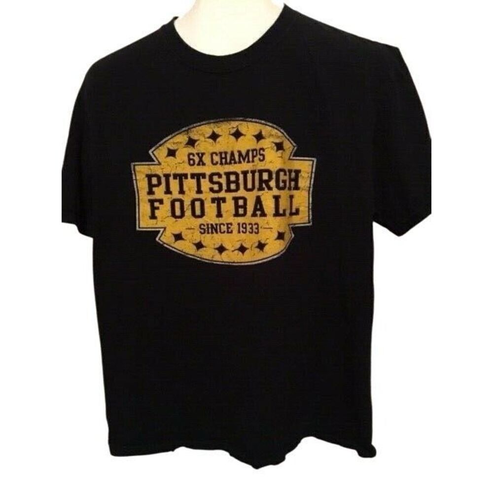 PITTSBURGH STEELERS 6 X CHAMPIONS SINCE 1933 SIZE LARGE T-SHIRT